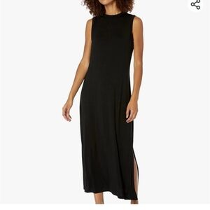 Daily Ritual Mock Neck Black Dress With Slit Size XS